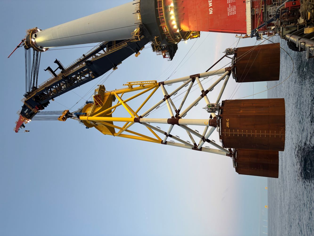 Setting a suction bucket jacket (SBJ) foundations at Ørsted’s Greater Changhua windfarm. Photo: Ørsted